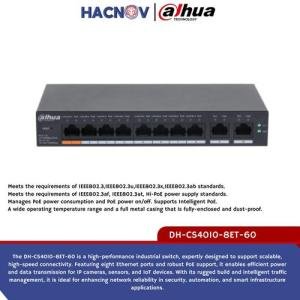 DAHUA 10 Port Cloud Managed Desktop Switch with 8 PoE DH-CS4010-8ET-60